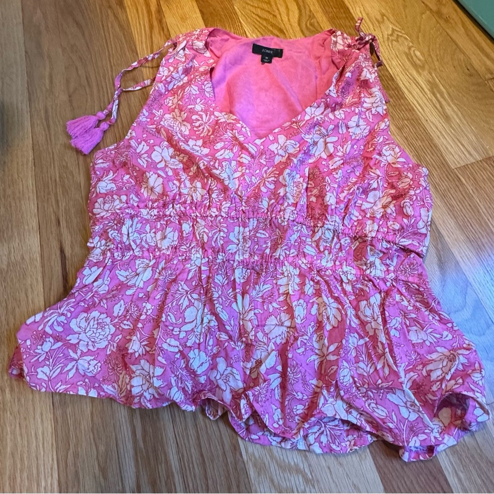 J.Crew sleeveless pink floral top